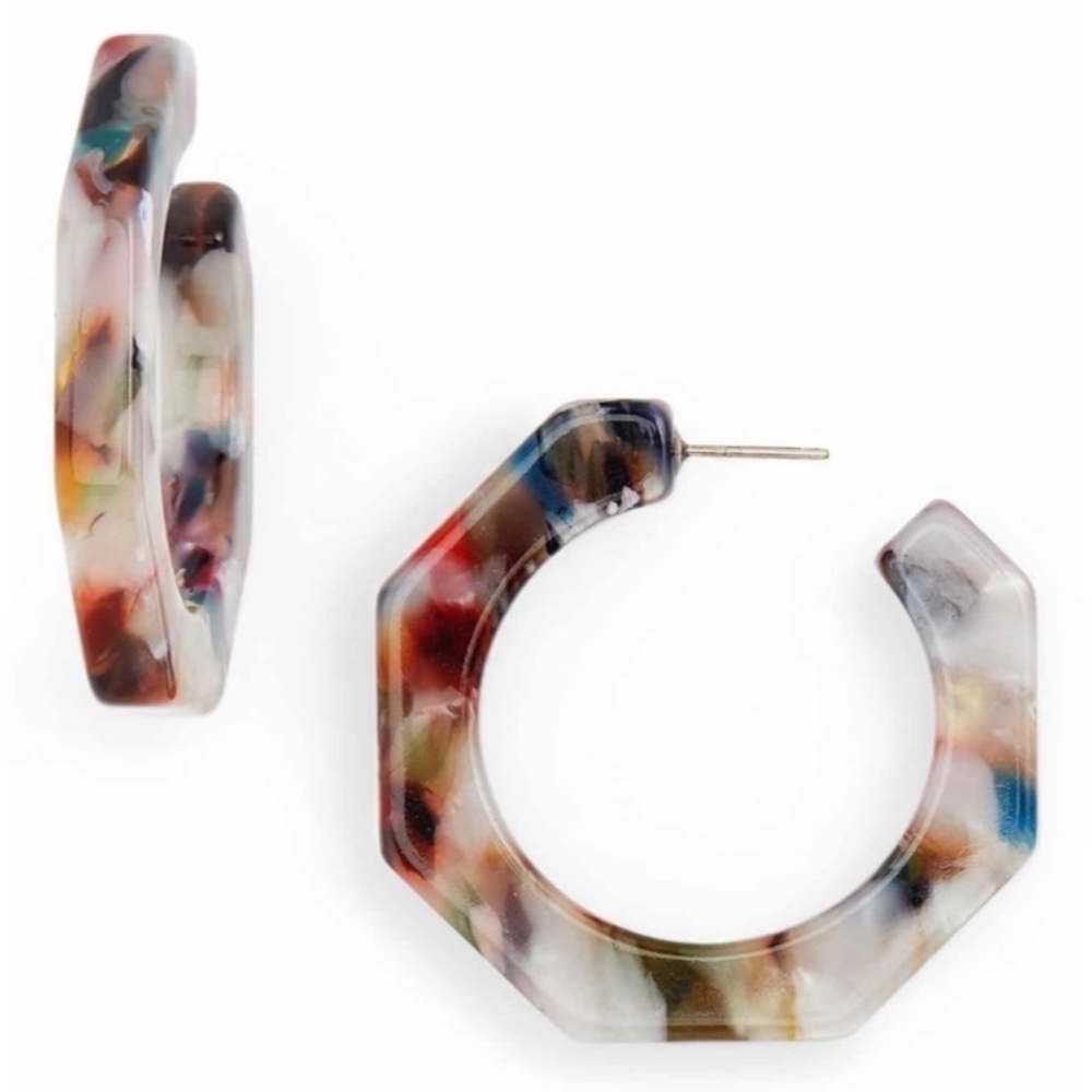 NEW MADEWELL Acetate Geometric Hoop Earrings